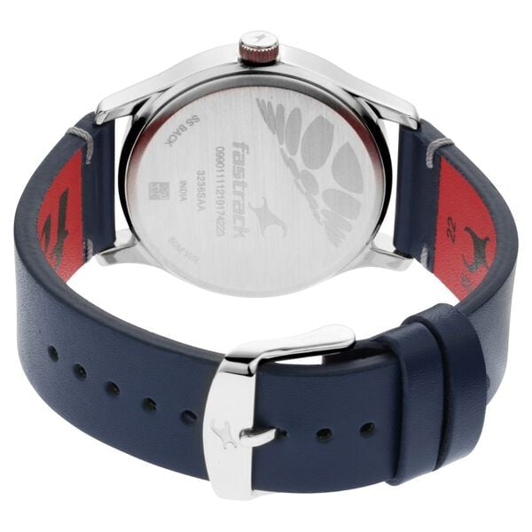 Fastrack I Love Me Silver Dial Blue Leather Strap Men's Watch - view 5