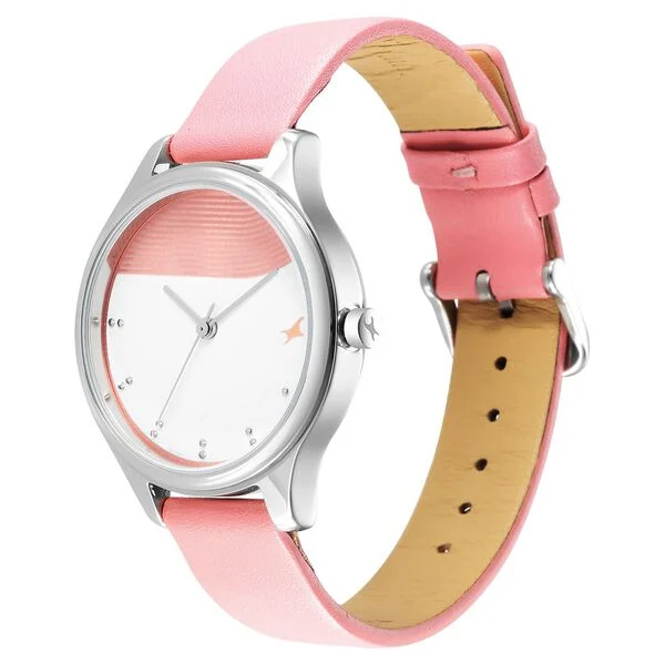 Fastrack Stunners Pink Dial Pink Leather Strap Women's Watch NR6280SL01 - view 3