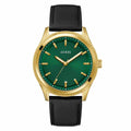Guess Dex Green Dial Gold-Tone Black Leather Strap Men's Watch GW0846G1 - view 1