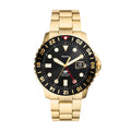 Fossil Blue GMT Black Dial Gold-Tone Stainless Steel Strap Men's Watch FS5990 - view 1