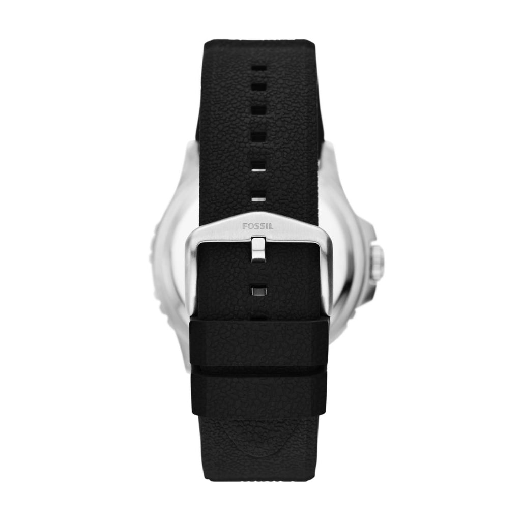 Fossil Blue GMT Black Dial Black Silicone Strap Men's Watch FS6036 - view 2