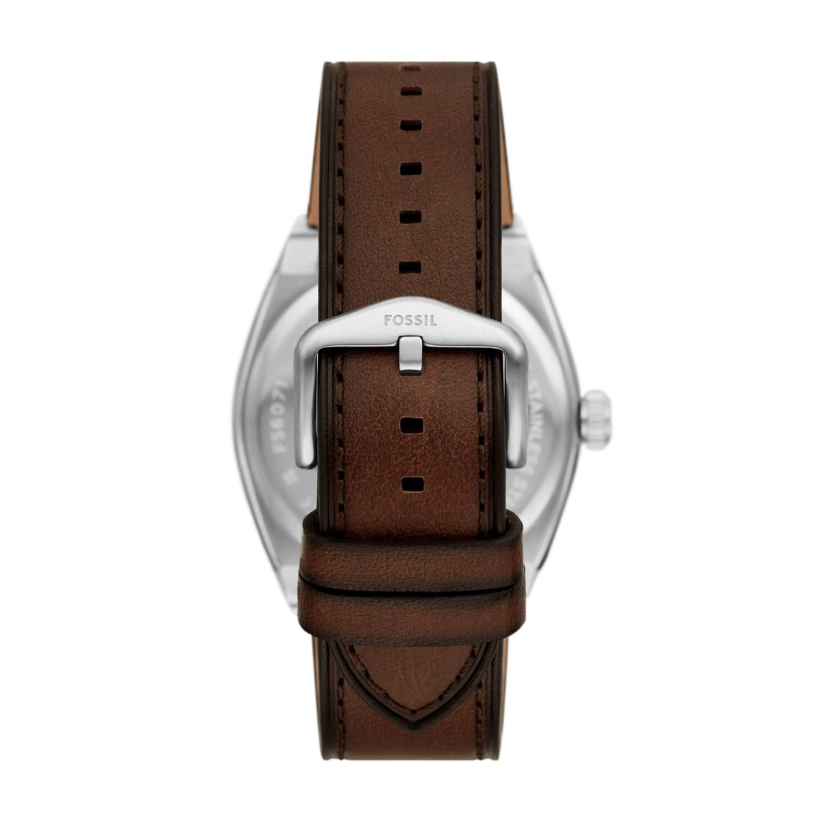 Fossil Everett Eggshell Dial Brown Leather Strap Men's Watch FS6071 - view 2