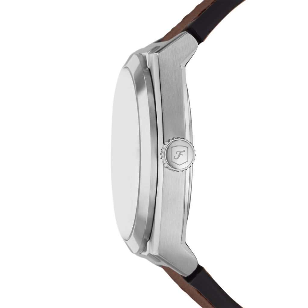 Fossil Everett Eggshell Dial Brown Leather Strap Men's Watch FS6071 - view 3