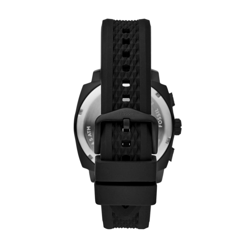 Fossil Machine Chronograph Black Dial Black Silicone Strap Men's Watch FS6099 - view 2