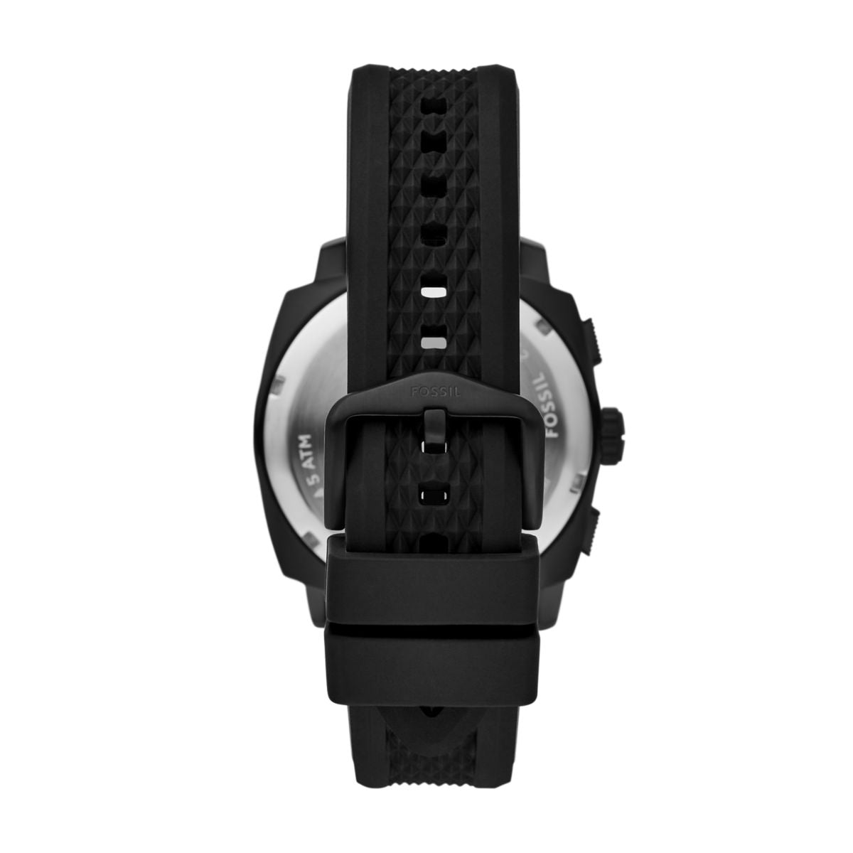 Fossil Machine Chronograph Black Dial Black Silicone Strap Men's Watch FS6099 - view 2