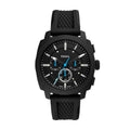 Fossil Machine Chronograph Black Dial Black Silicone Strap Men's Watch FS6099 - view 1