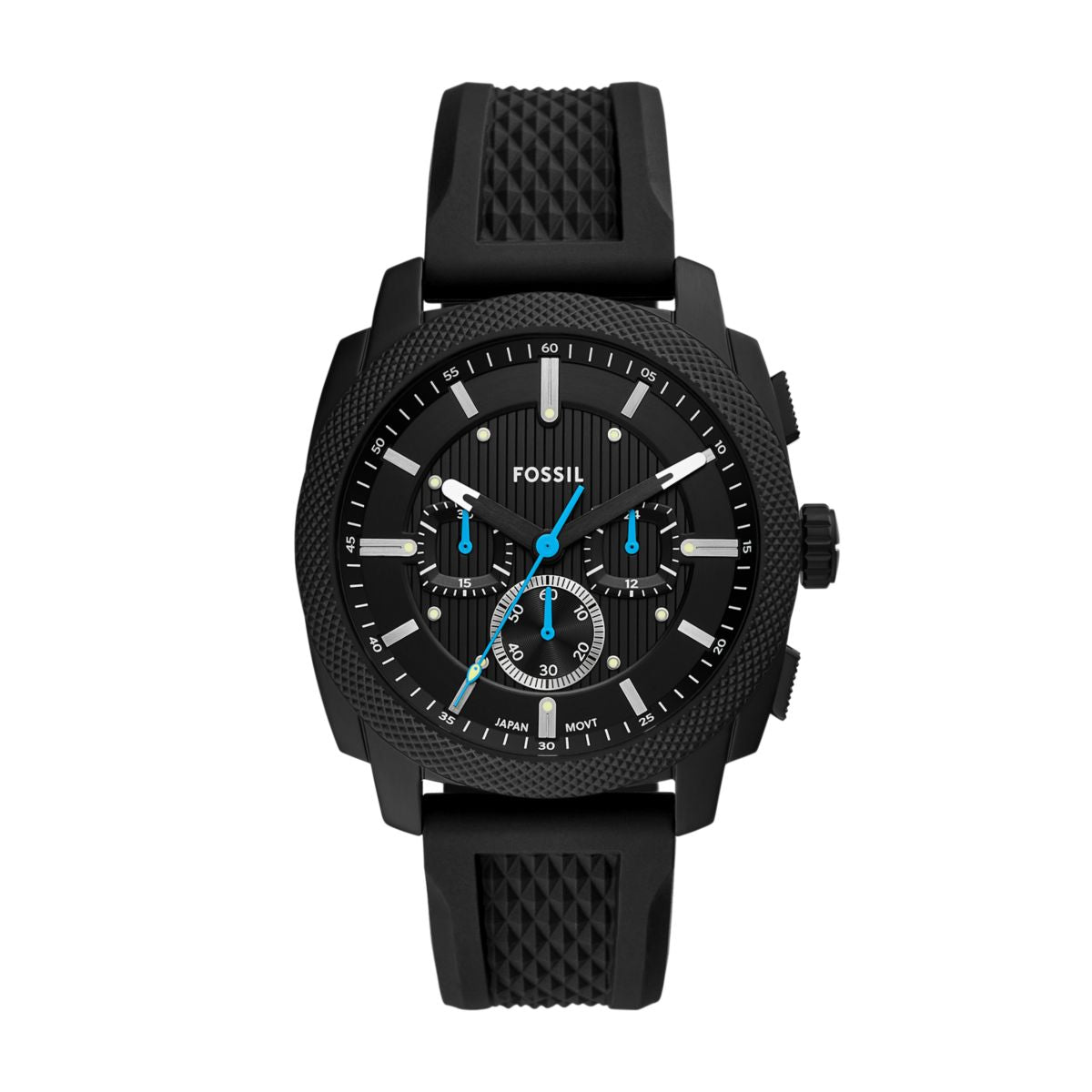 Fossil Machine Chronograph Black Dial Black Silicone Strap Men's Watch FS6099 - view 1