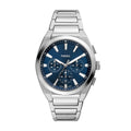 Fossil Everett Chronograph Blue Dial Stainless Steel Strap Men's Watch FS6104 - view 1
