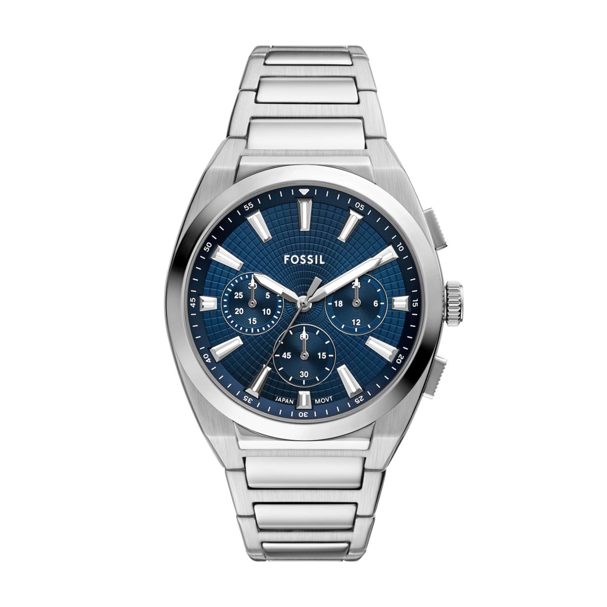 Fossil Everett Chronograph Blue Dial Stainless Steel Strap Men's Watch FS6104 - view 1
