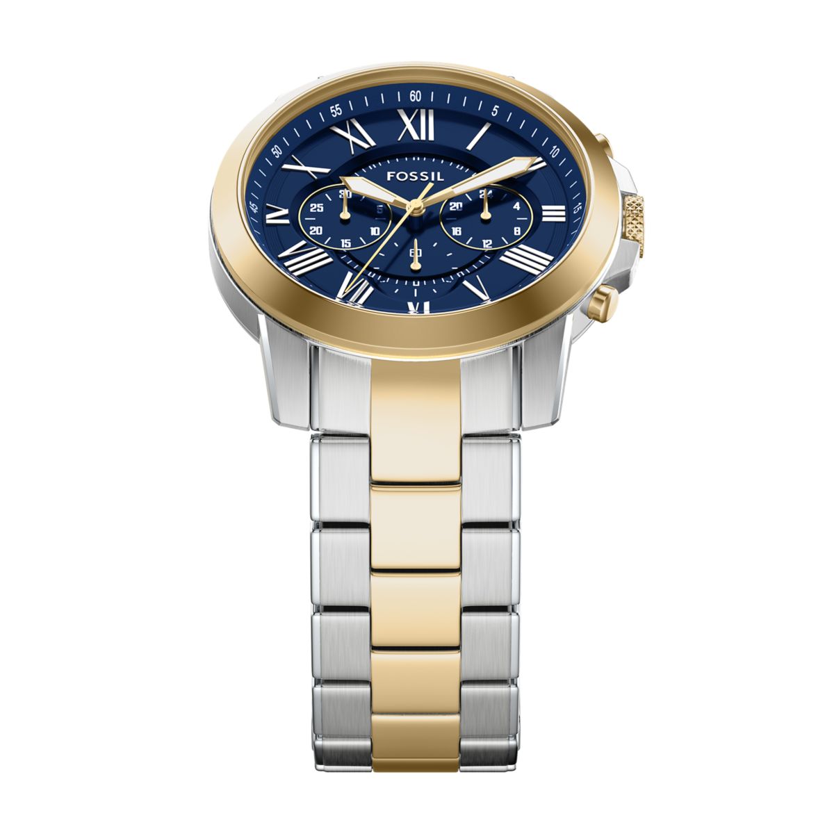 Fossil Grant Chronograph Blue Dial Two-Tone Stainless Steel Strap Men's Watch FS6132 - view 4