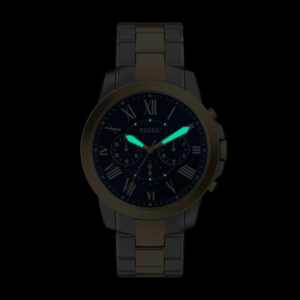 Fossil Grant Chronograph Blue Dial Two-Tone Stainless Steel Strap Men's Watch FS6132 - view 7