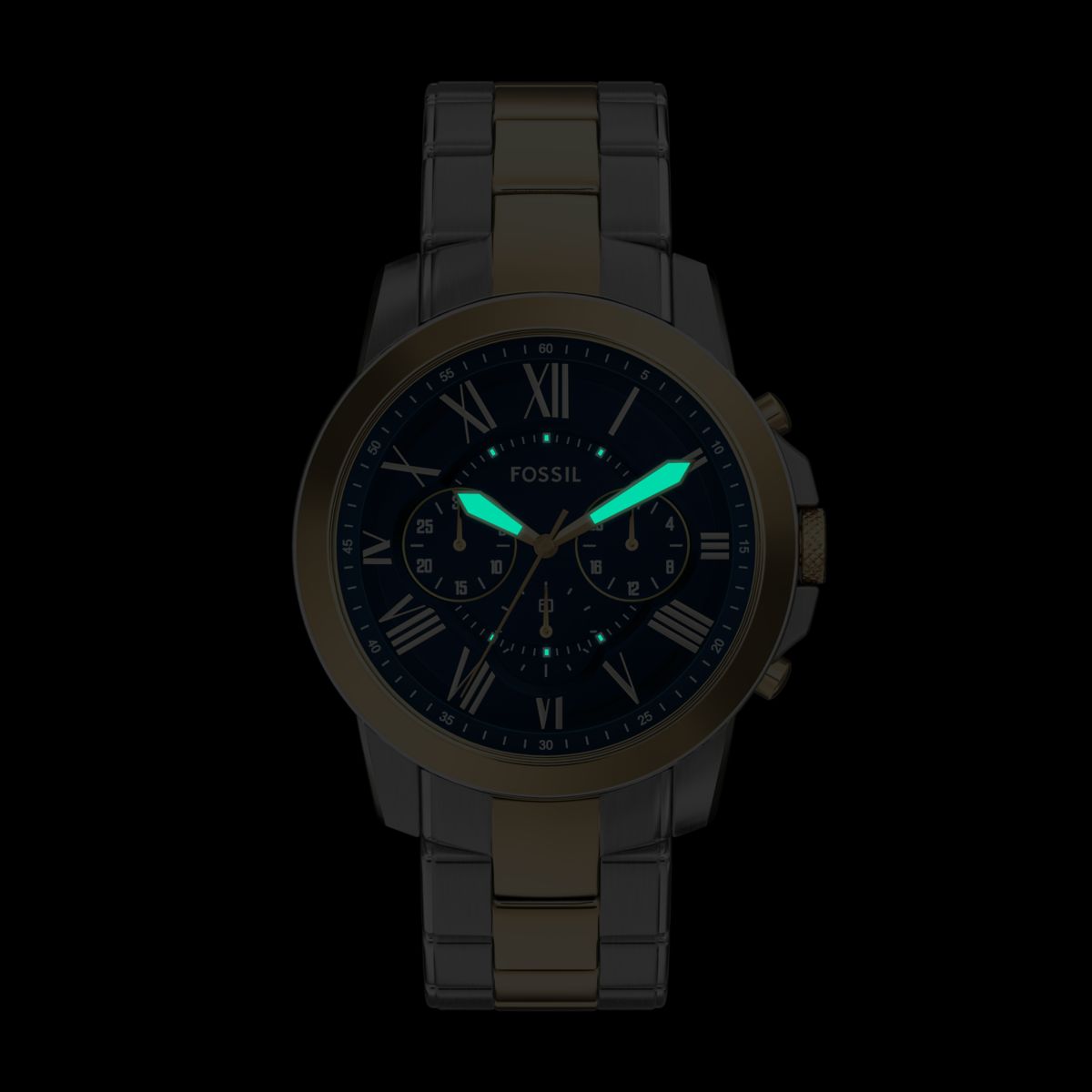 Fossil Grant Chronograph Blue Dial Two-Tone Stainless Steel Strap Men's Watch FS6132 - view 7