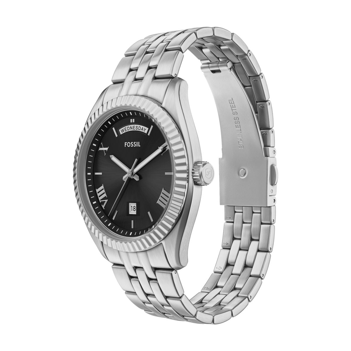 Fossil Campbell Black Dial Stainless Steel Strap Men's Watch FS6139 - view 6