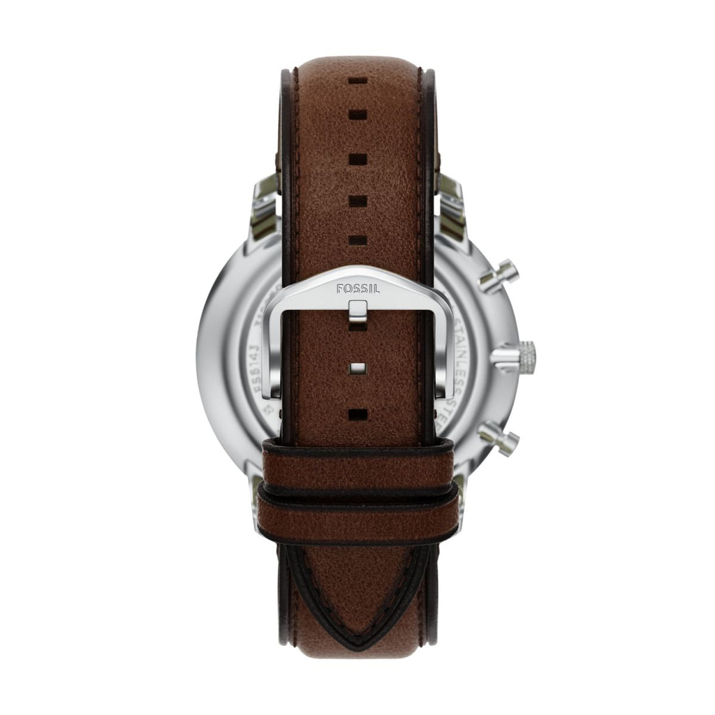 Fossil Neutra Chronograph Brown Dial Brown Leather Strap Men's Watch FS6143 - view 2
