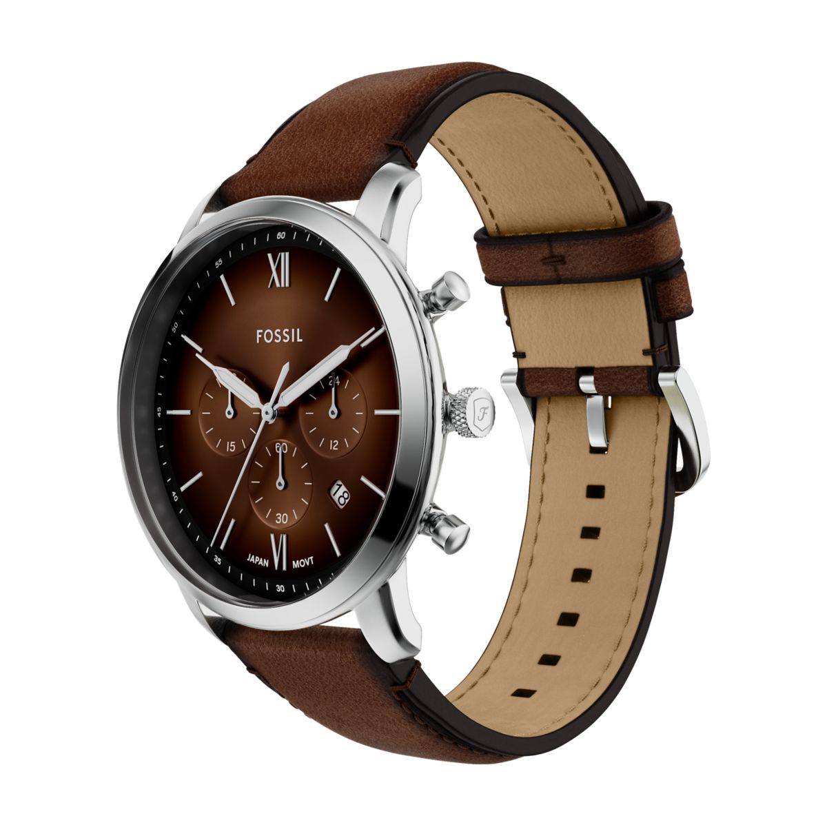 Fossil Neutra Chronograph Brown Dial Brown Leather Strap Men's Watch FS6143 - view 6