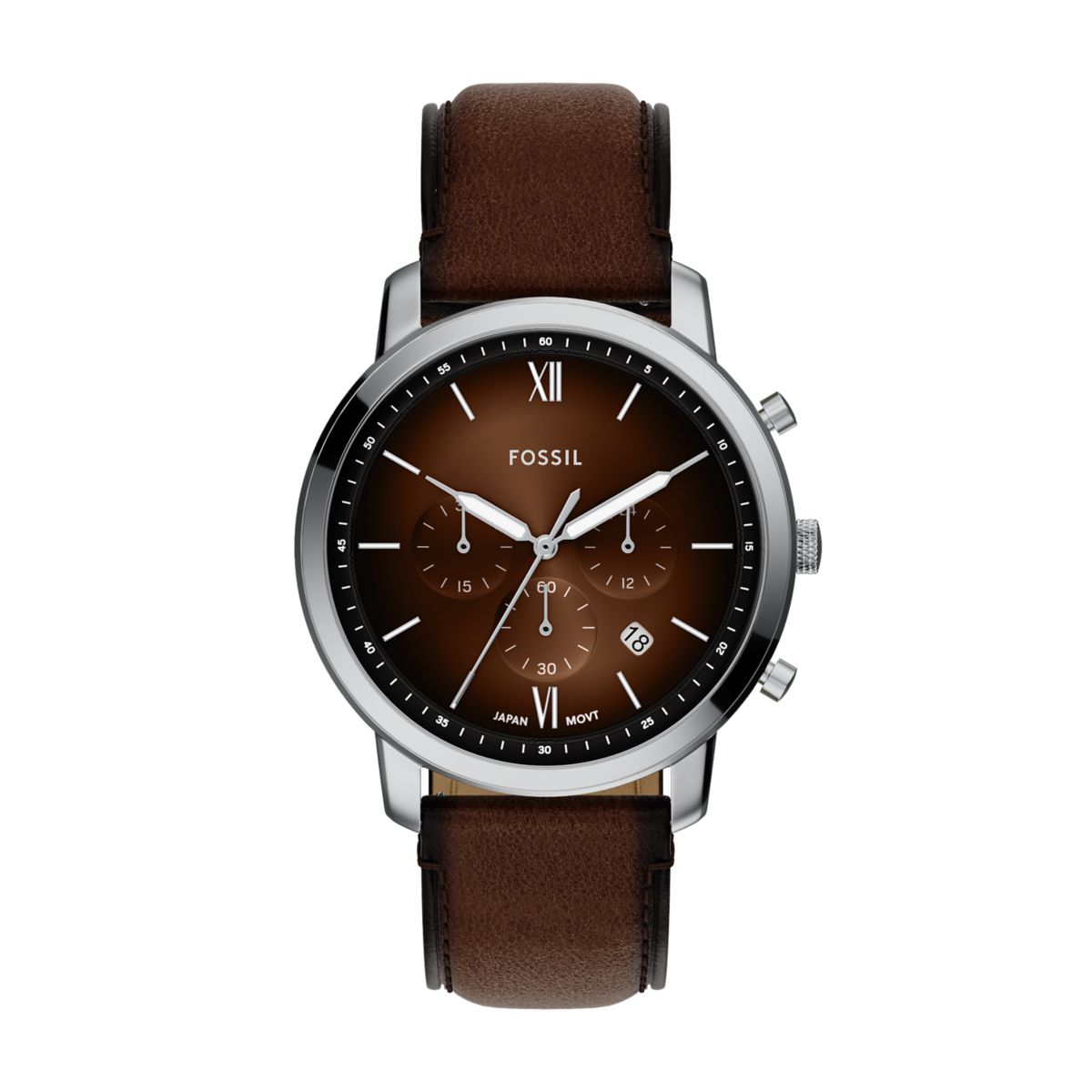 Fossil Neutra Chronograph Brown Dial Brown Leather Strap Men's Watch FS6143 - view 1
