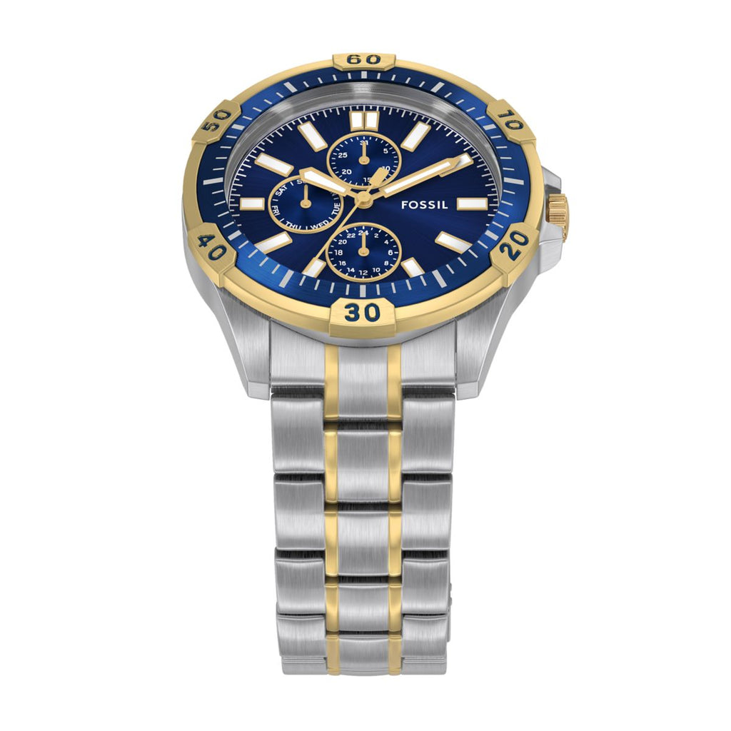 Fossil Garrett Multifunction Blue Dial Two-Tone Stainless Steel Strap Men's Watch FS6146 - view 4