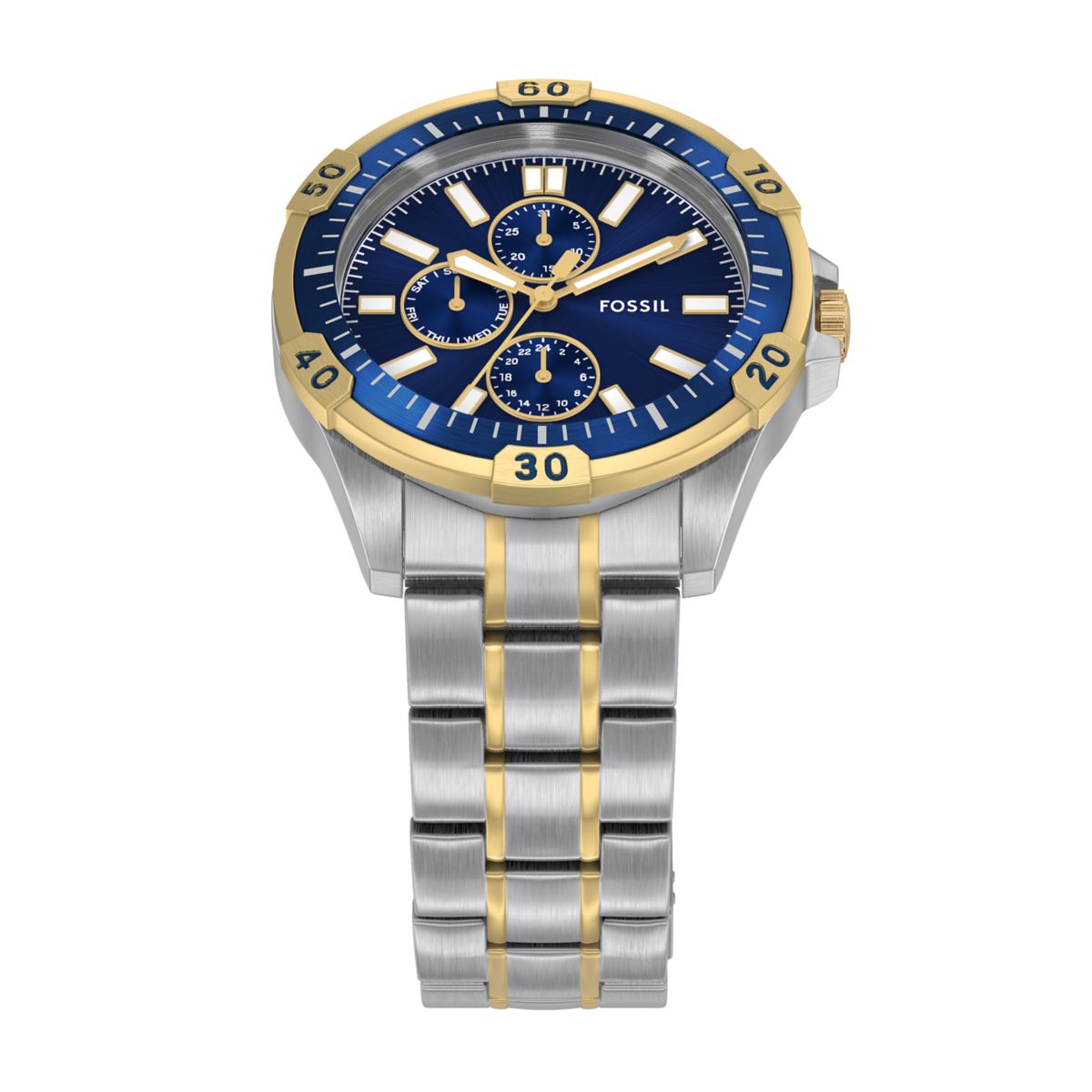 Fossil Garrett Multifunction Blue Dial Two-Tone Stainless Steel Strap Men's Watch FS6146 - view 4