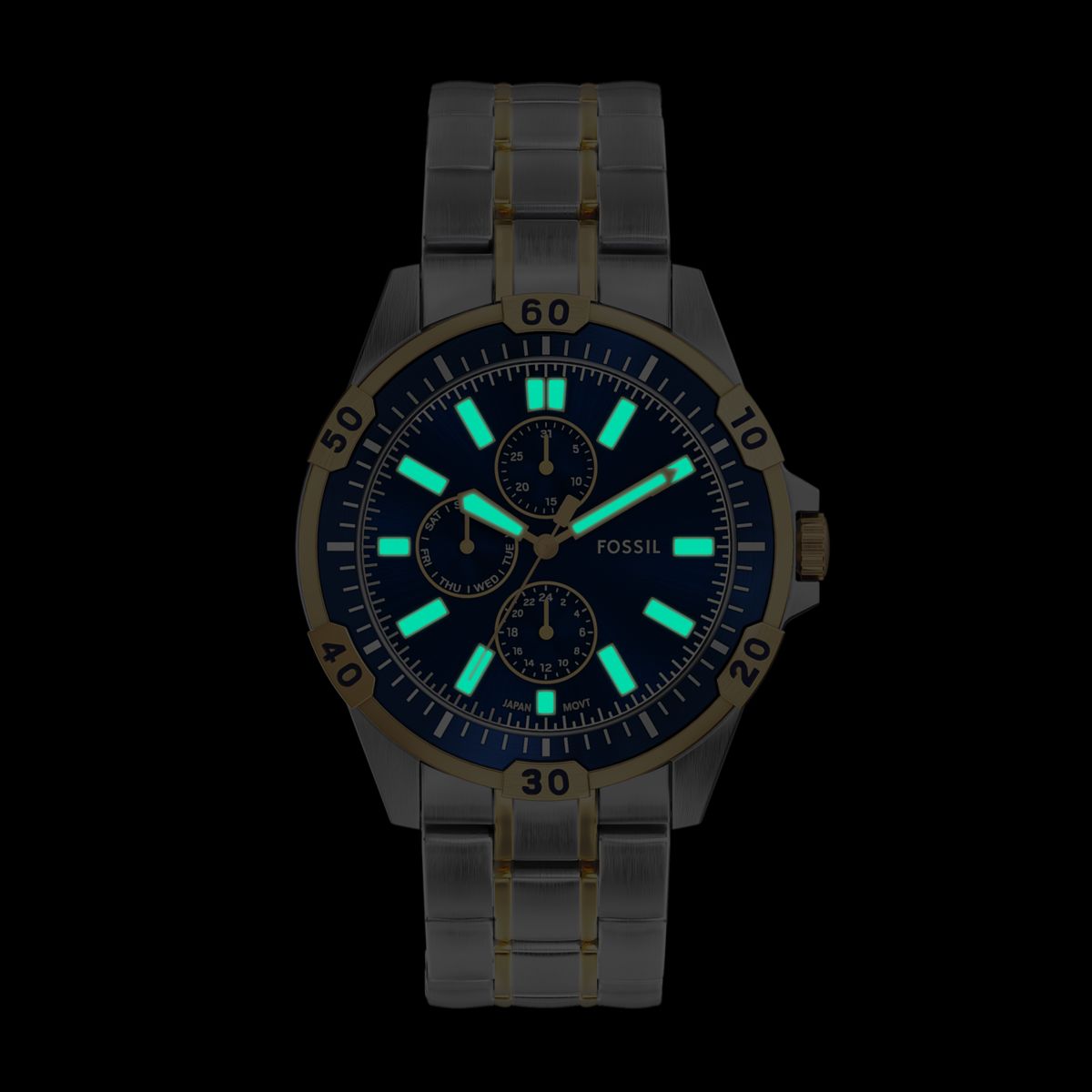 Fossil Garrett Multifunction Blue Dial Two-Tone Stainless Steel Strap Men's Watch FS6146 - view 7