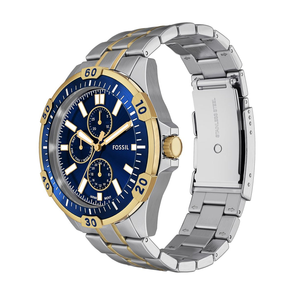 Fossil Garrett Multifunction Blue Dial Two-Tone Stainless Steel Strap Men's Watch FS6146 - view 6