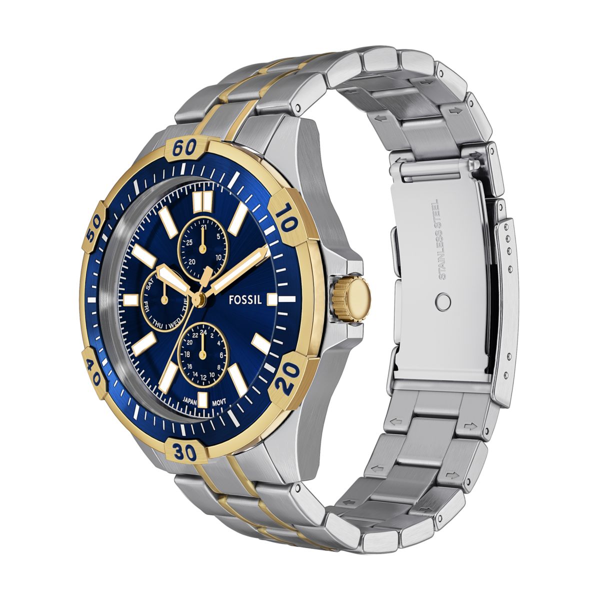 Fossil Garrett Multifunction Blue Dial Two-Tone Stainless Steel Strap Men's Watch FS6146 - view 6