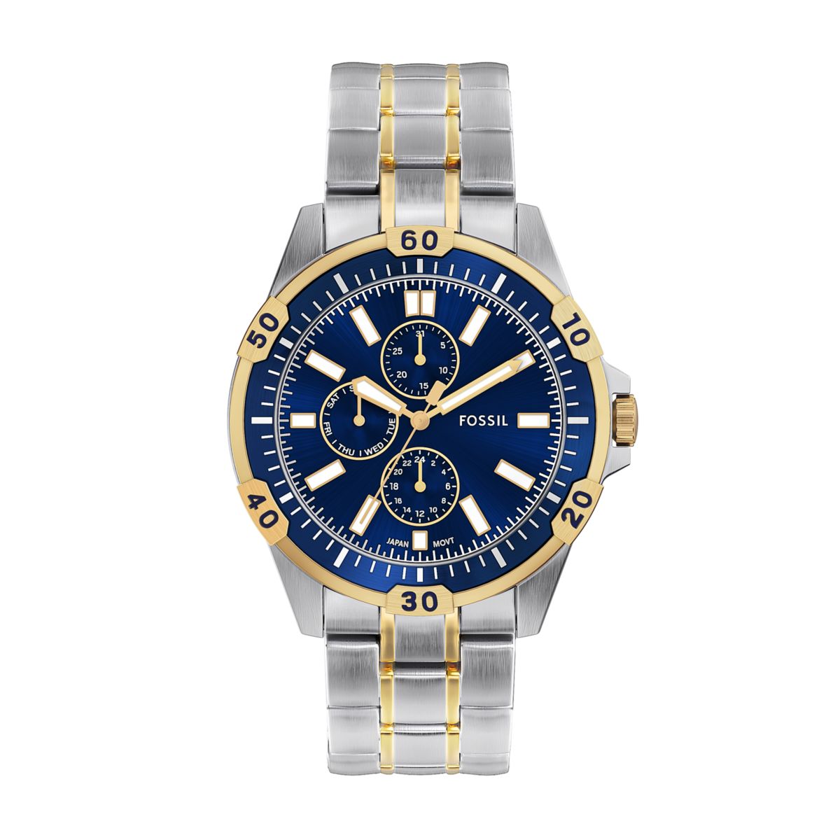 Fossil Garrett Multifunction Blue Dial Two-Tone Stainless Steel Strap Men's Watch FS6146 - view 1