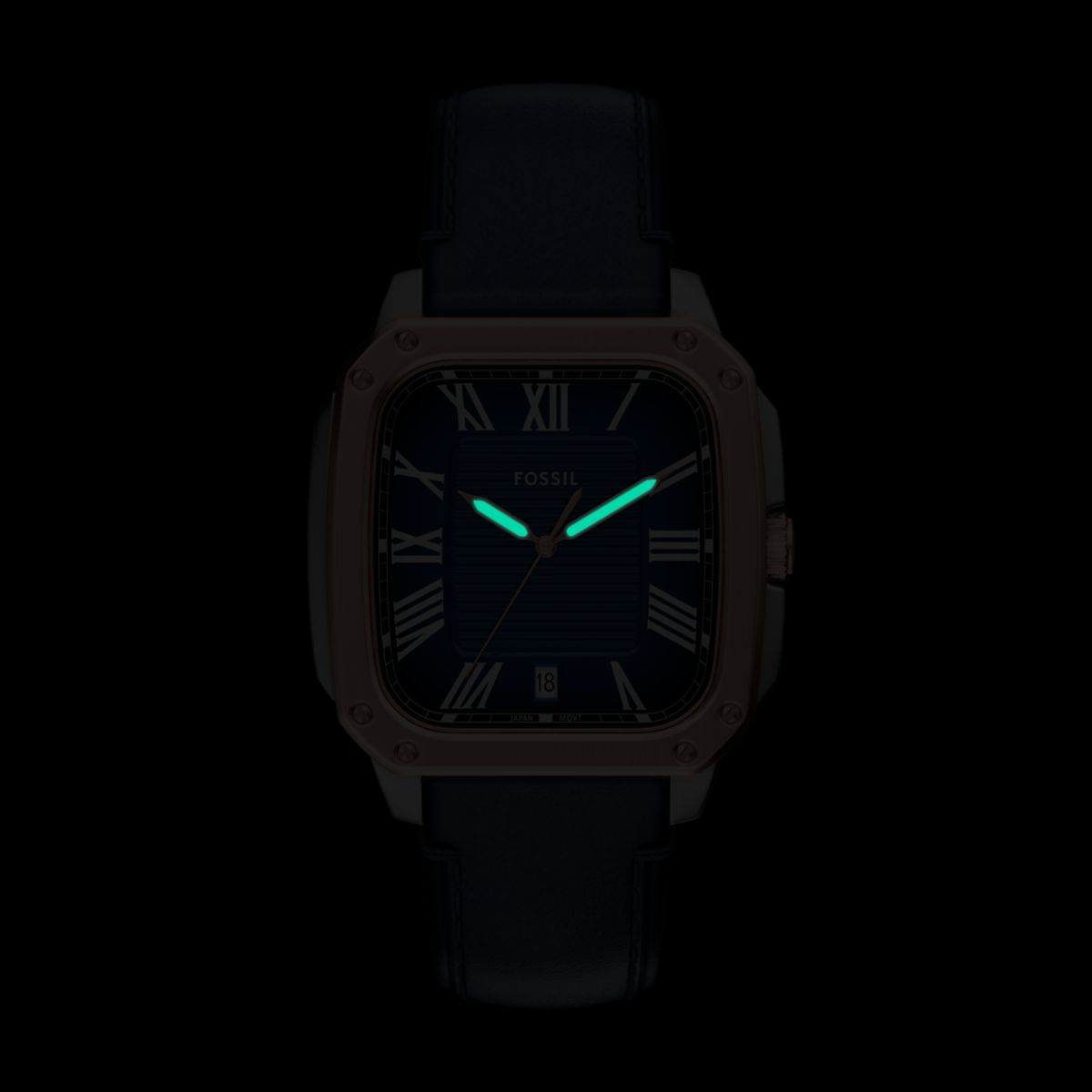 Fossil Crosby Blue Dial Blue Leather Strap Men's Watch FS6149 - view 7