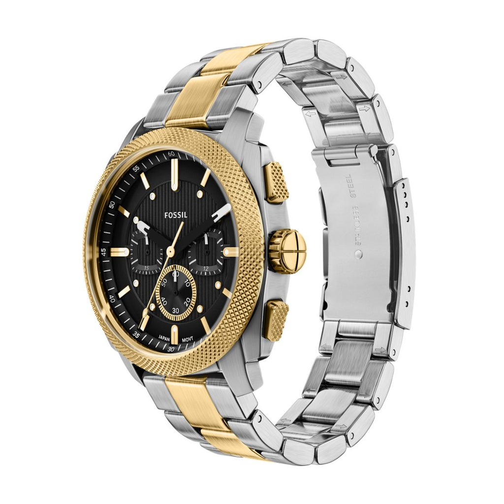 Fossil Machine Chronograph Black Dial Two-Tone Stainless Steel Strap Men's Watch FS6159 - view 6