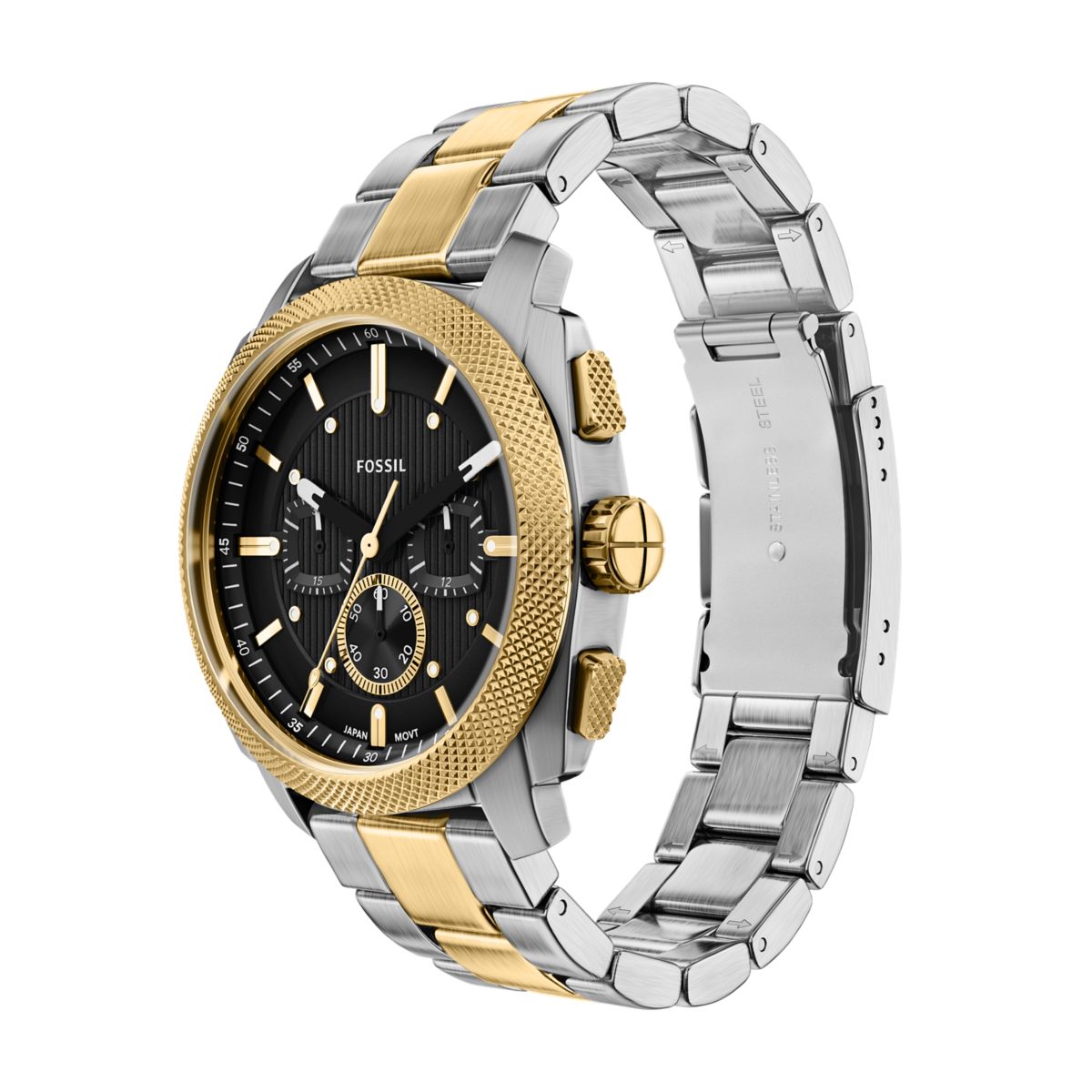 Fossil Machine Chronograph Black Dial Two-Tone Stainless Steel Strap Men's Watch FS6159 - view 6