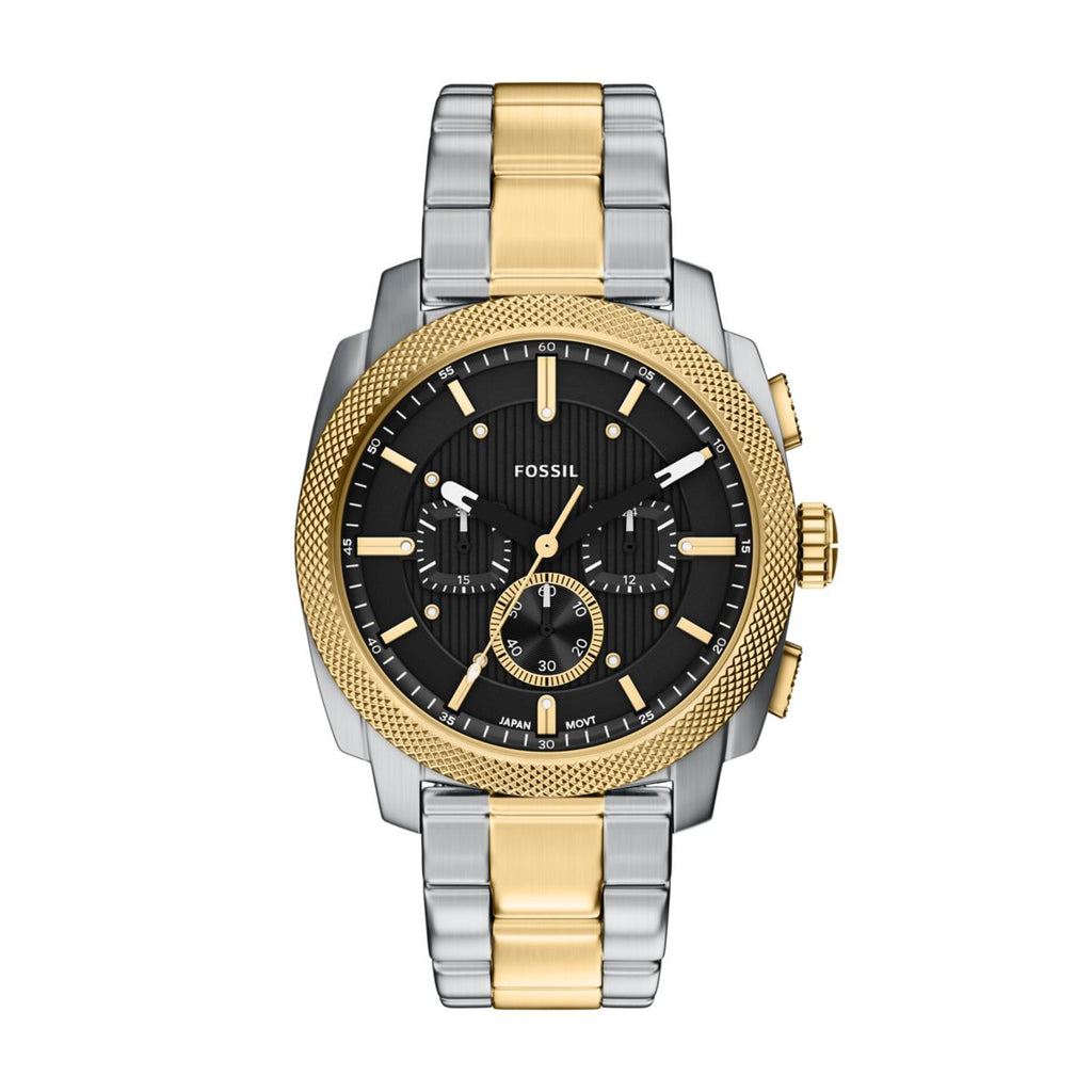 Fossil Machine Chronograph Black Dial Two-Tone Stainless Steel Strap Men's Watch FS6159 - view 1
