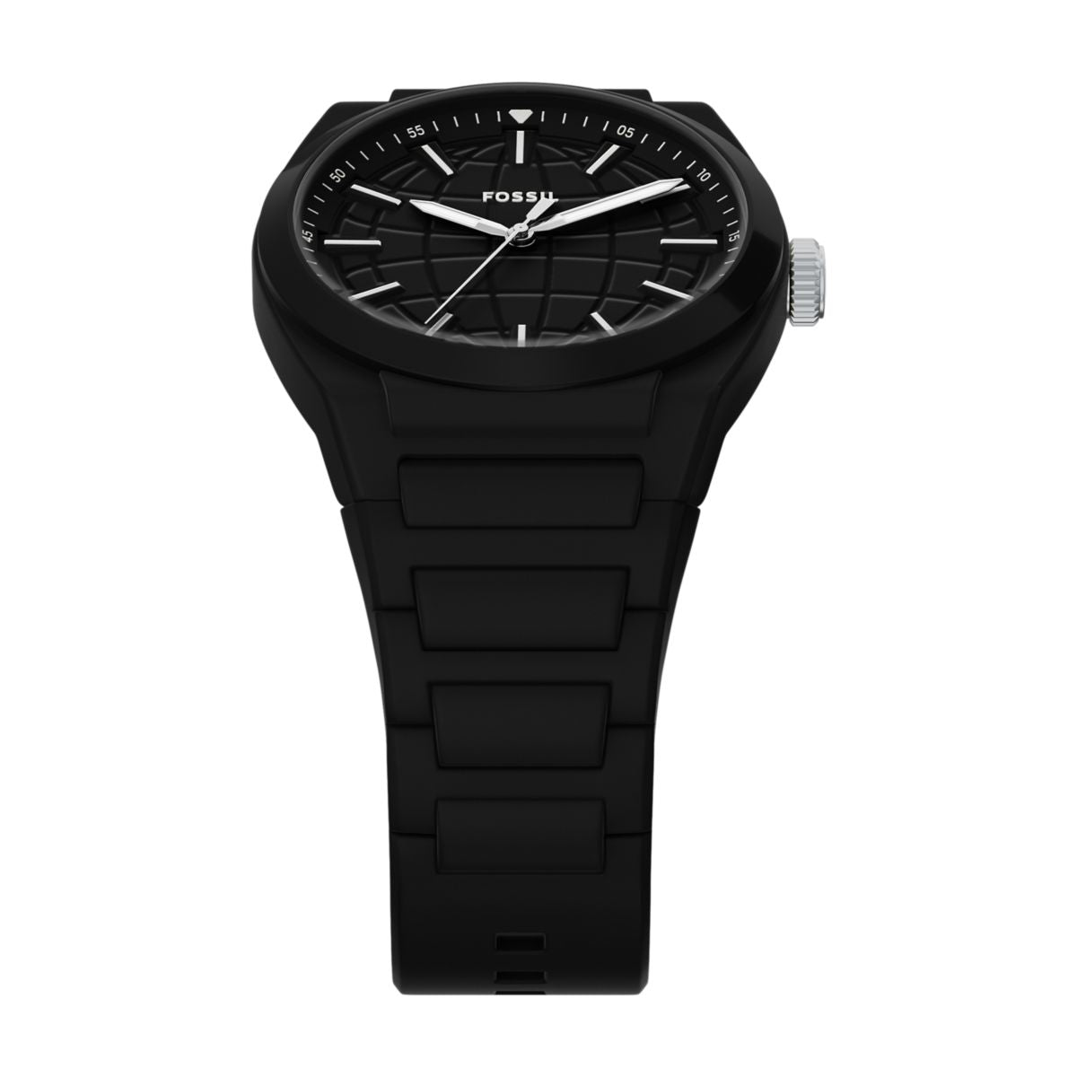 Fossil Everett Black Dial Black Silicone Strap Men's Watch FS6175 - view 4