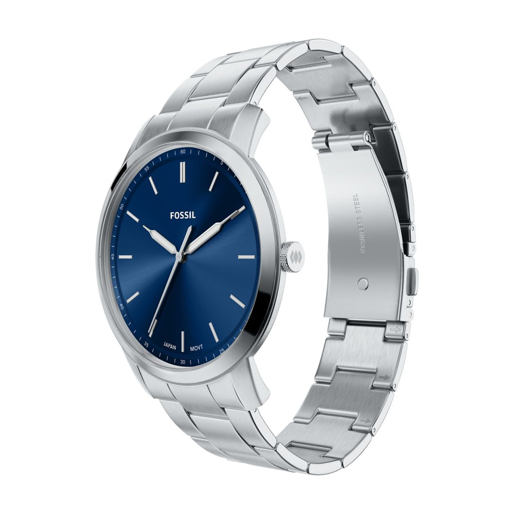 Fossil Minimalist Blue Dial Stainless Steel Strap Men's Watch FS6180 - view 6