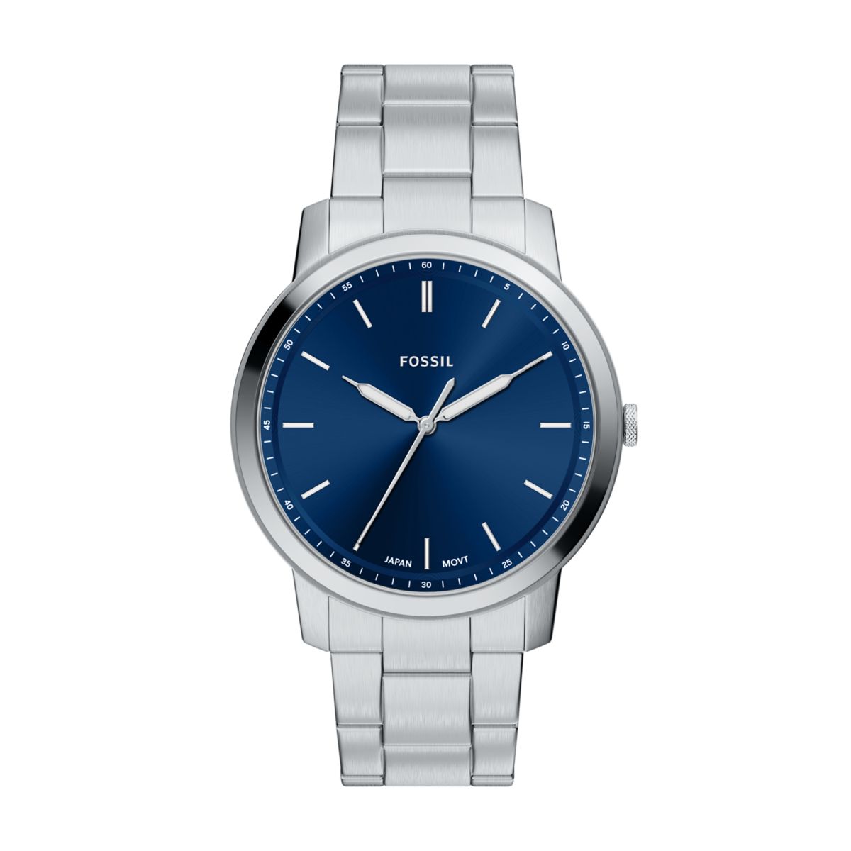 Fossil Minimalist Blue Dial Stainless Steel Strap Men's Watch FS6180 - view 1