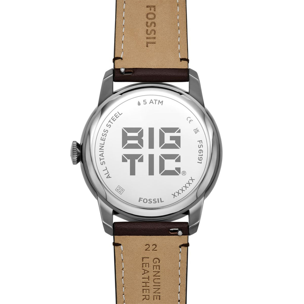 Fossil Townsman Big Tic Two-Tone Dial Brown Leather Strap Men's Watch FS6191 - view 4