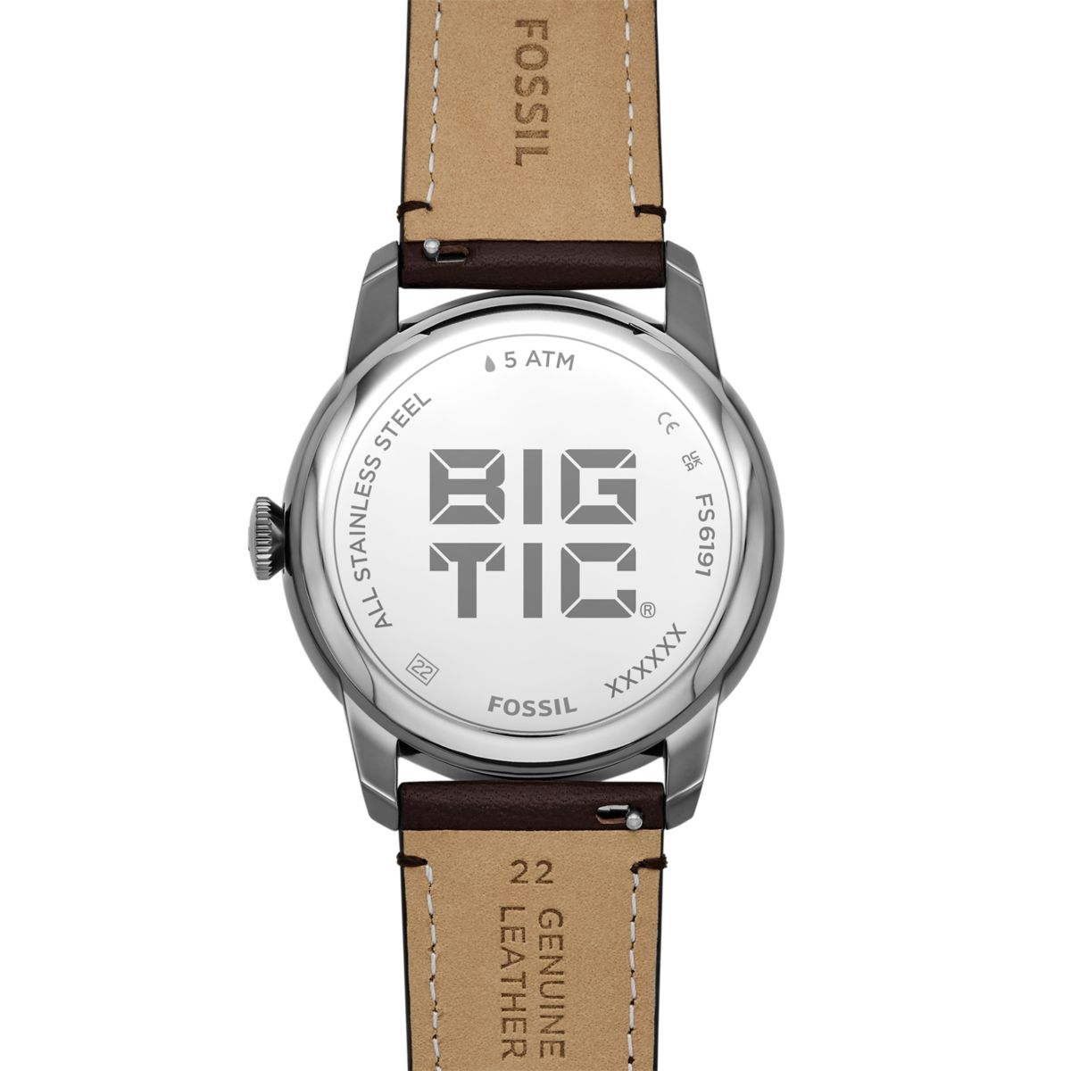 Fossil Townsman Big Tic Two-Tone Dial Brown Leather Strap Men's Watch FS6191 - view 4