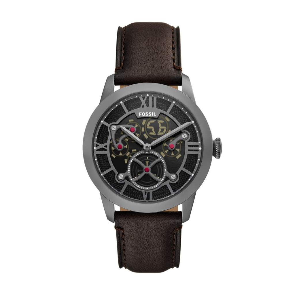 Fossil Townsman Big Tic Two-Tone Dial Brown Leather Strap Men's Watch FS6191 - view 1