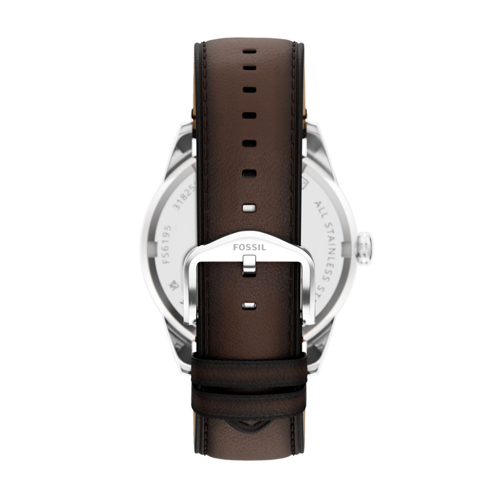 Fossil Pearson Multifunction Navy Blue Dial Brown Leather Strap Men's Watch FS6195 - view 2
