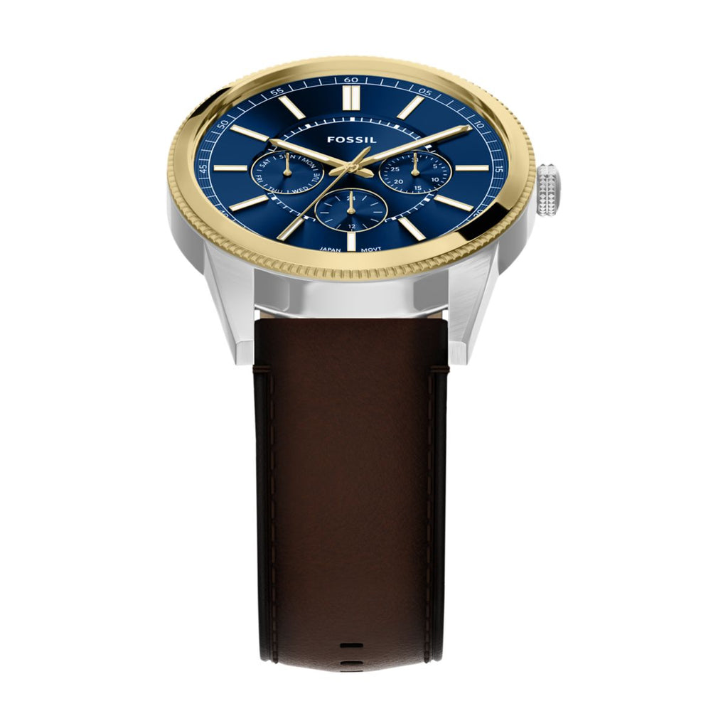 Fossil Pearson Multifunction Navy Blue Dial Brown Leather Strap Men's Watch FS6195 - view 4