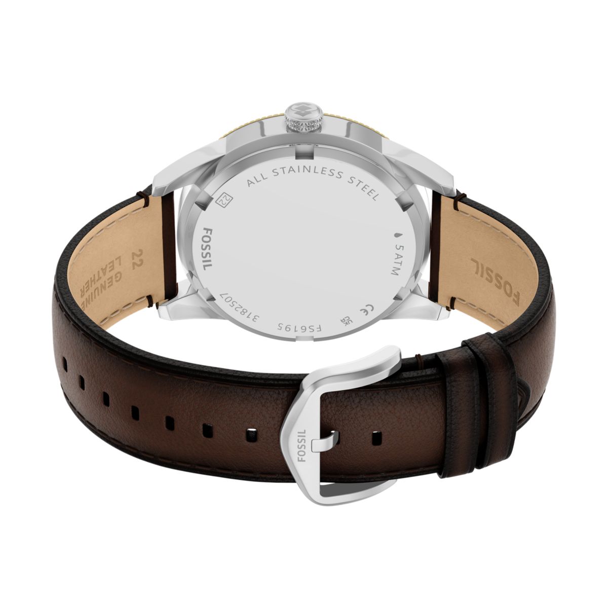 Fossil Pearson Multifunction Navy Blue Dial Brown Leather Strap Men's Watch FS6195 - view 5