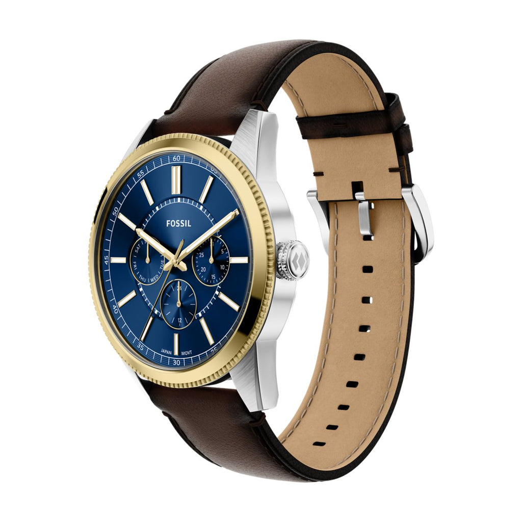 Fossil Pearson Multifunction Navy Blue Dial Brown Leather Strap Men's Watch FS6195 - view 6