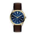 Fossil Pearson Multifunction Navy Blue Dial Brown Leather Strap Men's Watch FS6195 - view 1