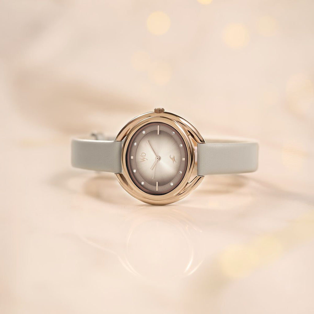 Fastrack Vyb Halo Beige Dial Beige Leather Strap Women's Watch FV60080WL01 - view 1