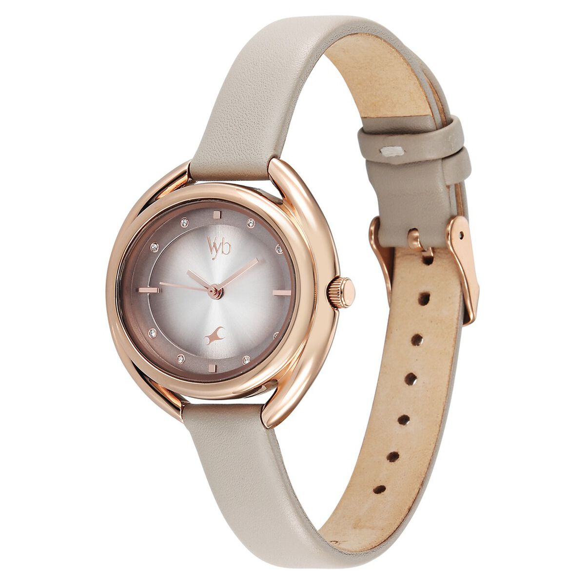 Fastrack Vyb Halo Beige Dial Beige Leather Strap Women's Watch FV60080WL01 - view 5