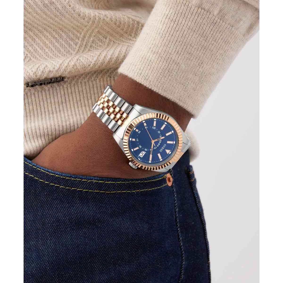 Guess Blue Dial Two-Tone Strap Men's Watch GW0977G5 - view 6