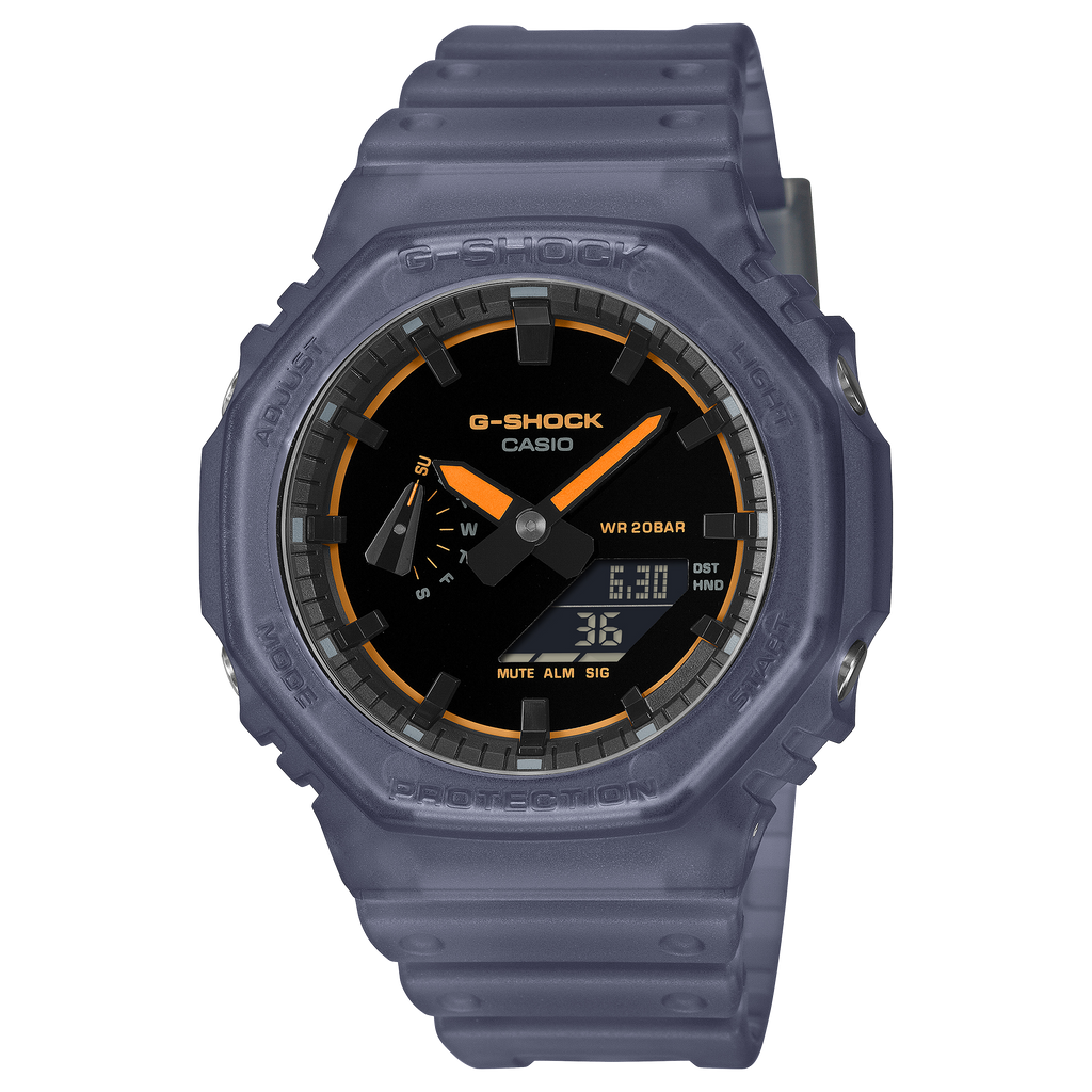 Casio G-Shock Black Dial Blue Transparent Resin Strap Men's Watch GA-2100K-2A - view 1