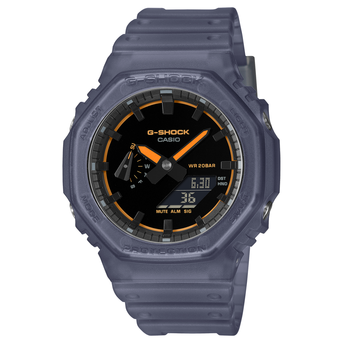 Casio G-Shock Black Dial Blue Transparent Resin Strap Men's Watch GA-2100K-2A - view 1