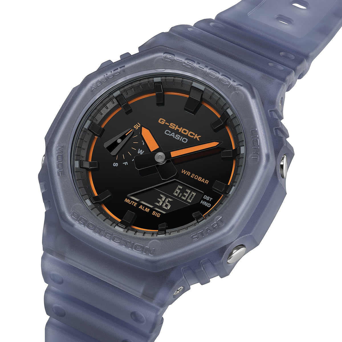 Casio G-Shock Black Dial Blue Transparent Resin Strap Men's Watch GA-2100K-2A - view 2
