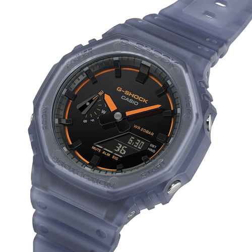 Casio G-Shock Black Dial Blue Transparent Resin Strap Men's Watch GA-2100K-2A - view 2