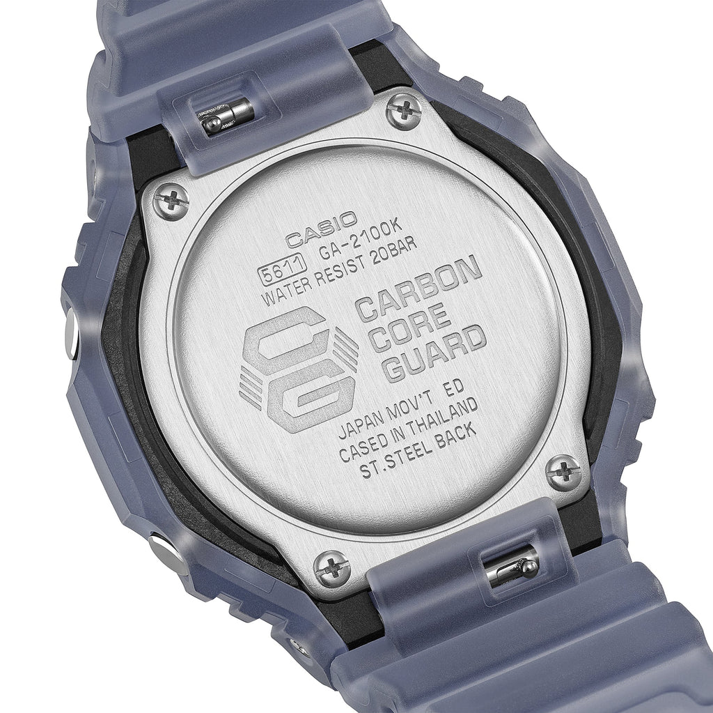 Casio G-Shock Black Dial Blue Transparent Resin Strap Men's Watch GA-2100K-2A - view 6