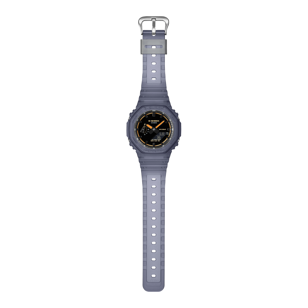 Casio G-Shock Black Dial Blue Transparent Resin Strap Men's Watch GA-2100K-2A - view 5